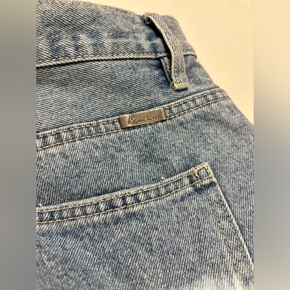 Kancan dark blue to white ombré button fly denim distressed shorts, XL - Picture 7 of 10